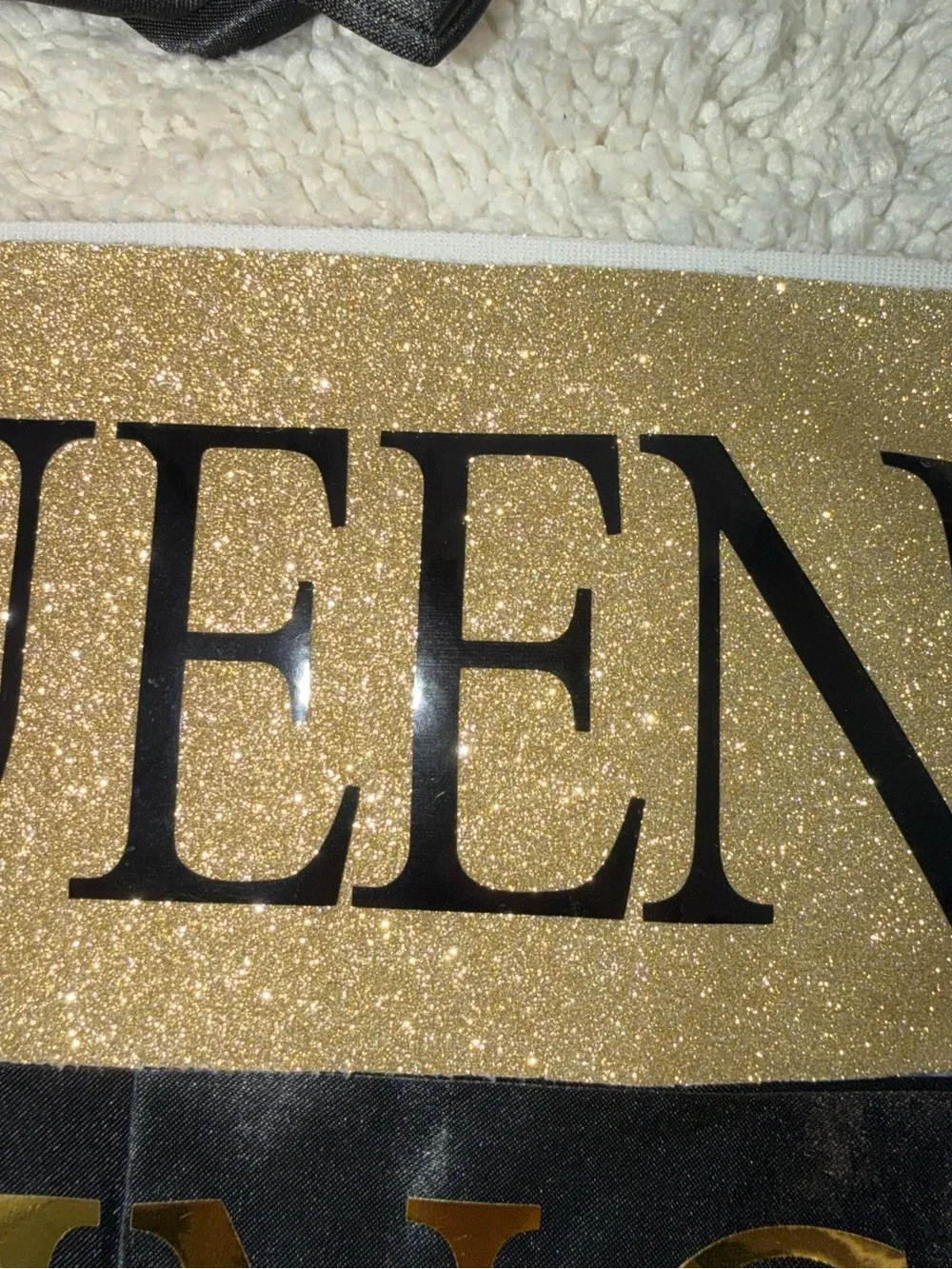 Prom Queen and Prom King Sashes with Black Bow and Silver Tiara